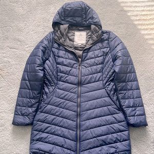 Alpine Design - Long Hooded Jacket w/ Zippered side pockets & two way zippers